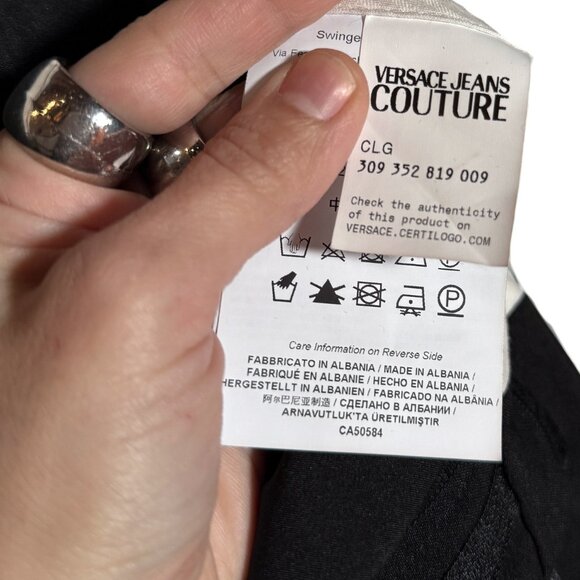 Versace Jeans Black Cady Stretch Trousers - Picture 8 of 10